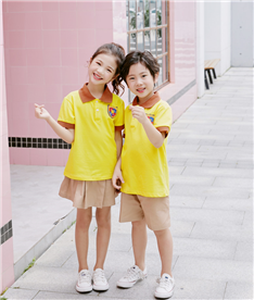 夏季中小學生運動服裝咖啡領(lǐng)（黃）