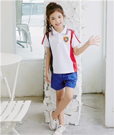 夏季女中小學(xué)生運(yùn)動(dòng)服裝（紅白黑）