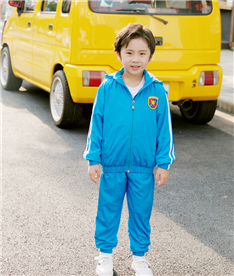 冬季男中小學(xué)生休閑外套系拉鏈（藍）