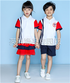 夏季中小學(xué)生校服白領(lǐng)帶紐扣（白紅）
